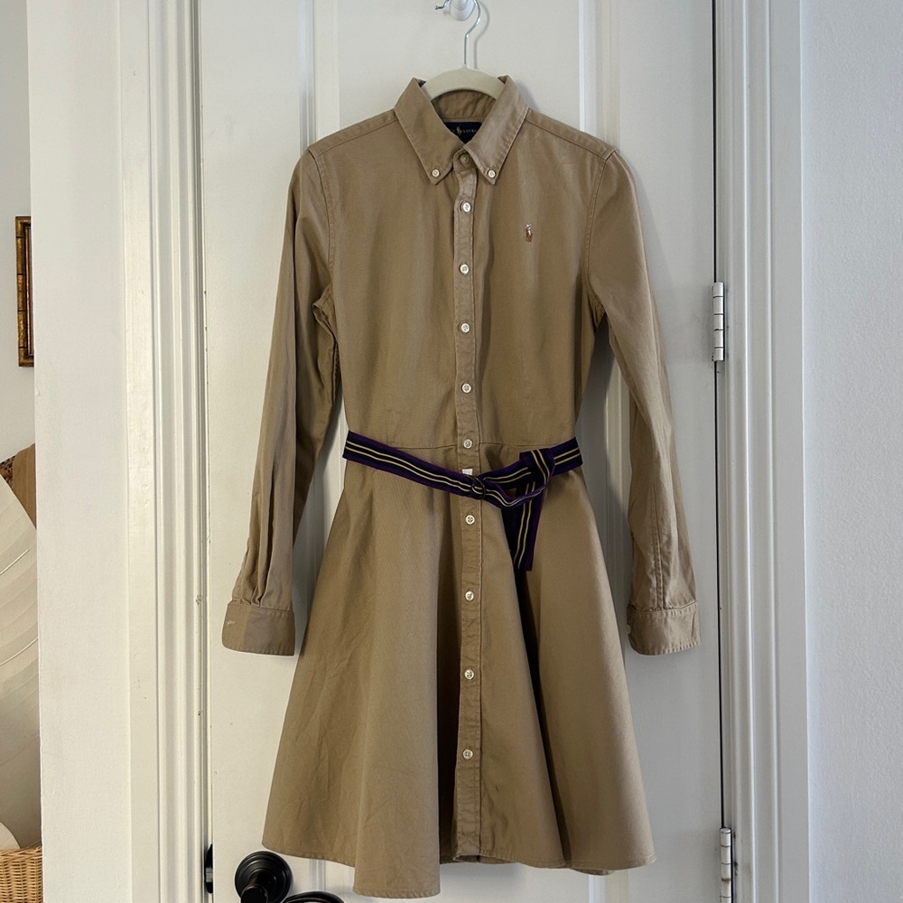 Girls Ralph Lauren Beige Button-Down dress